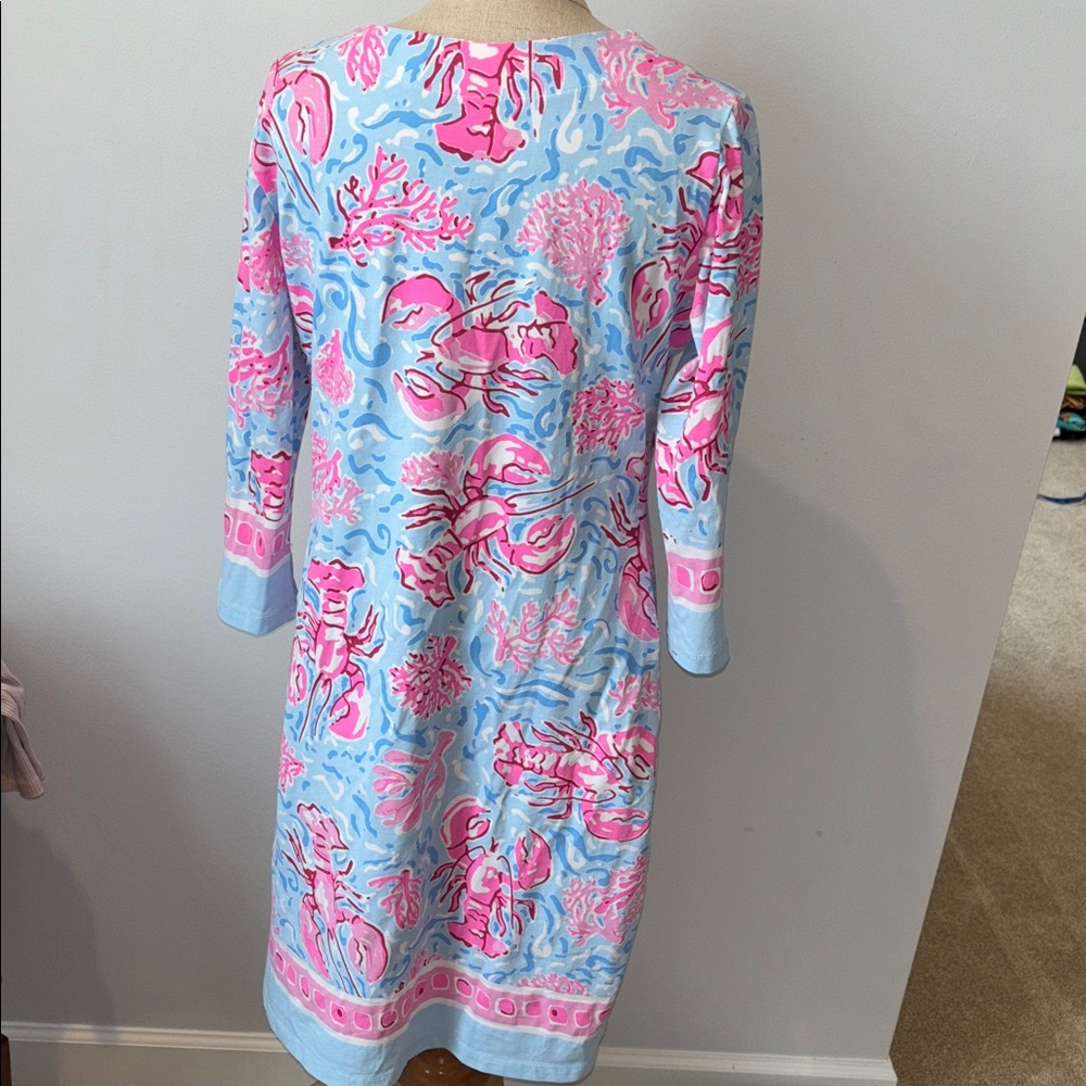 Barbara Erickson pink and blue lobster dress size small - Picture 5 of 7